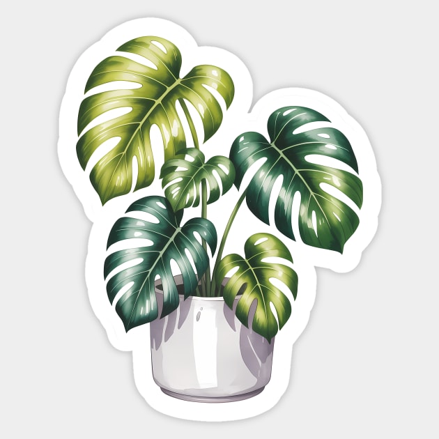 Monstera Leaf Tropical Plant Lover Sticker by Rachel's Store 6